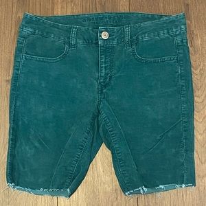 American Eagle teal corduroy shorts